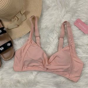NEW Byoauo Pink Bandeau Front Bikini Top
